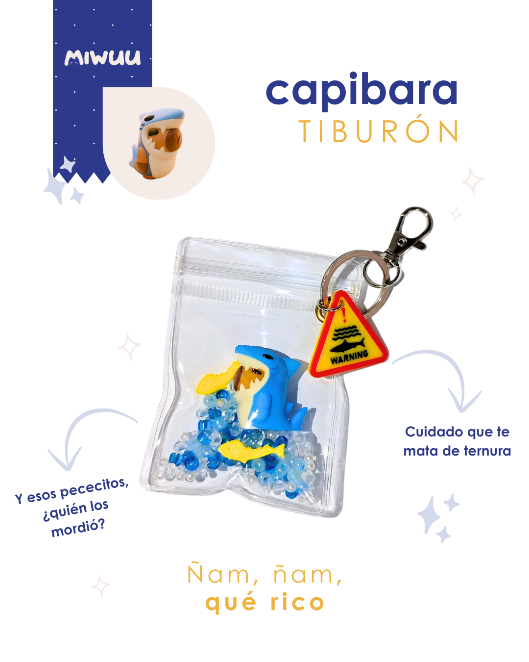 LLavero de Capibara Tiburón