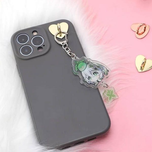 Corazón adhesivo para colgar accesorios en el celular