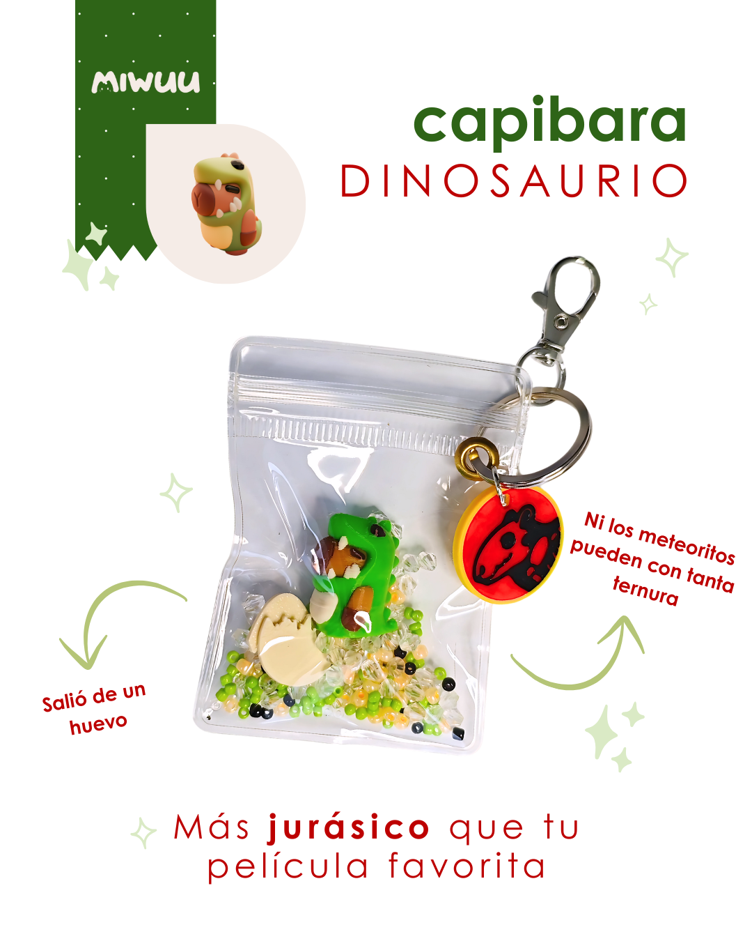 LLavero de Capibara Dinosaurio